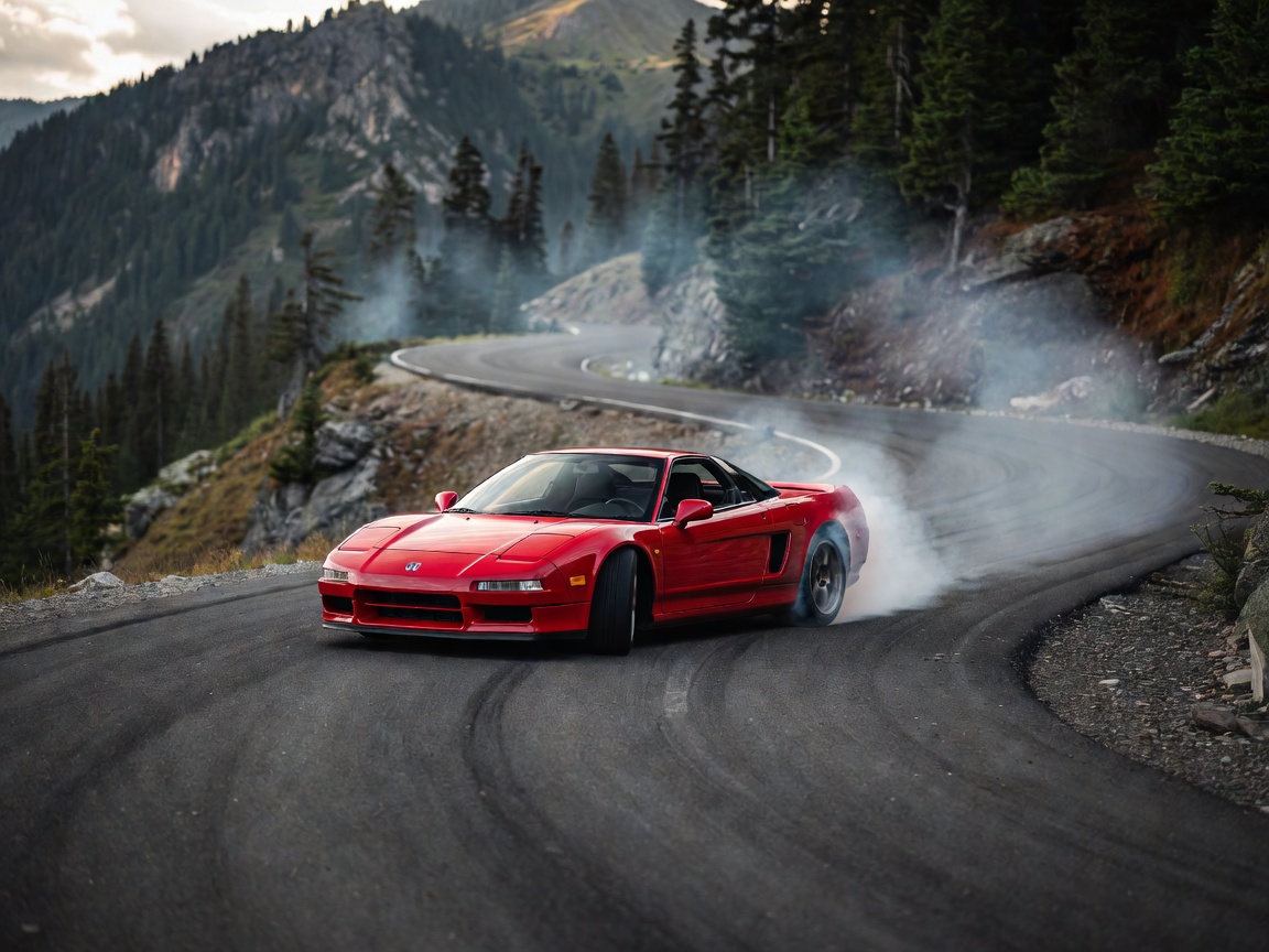 Mountain Pass Touge Cornering Honda NSX for corner weighting test