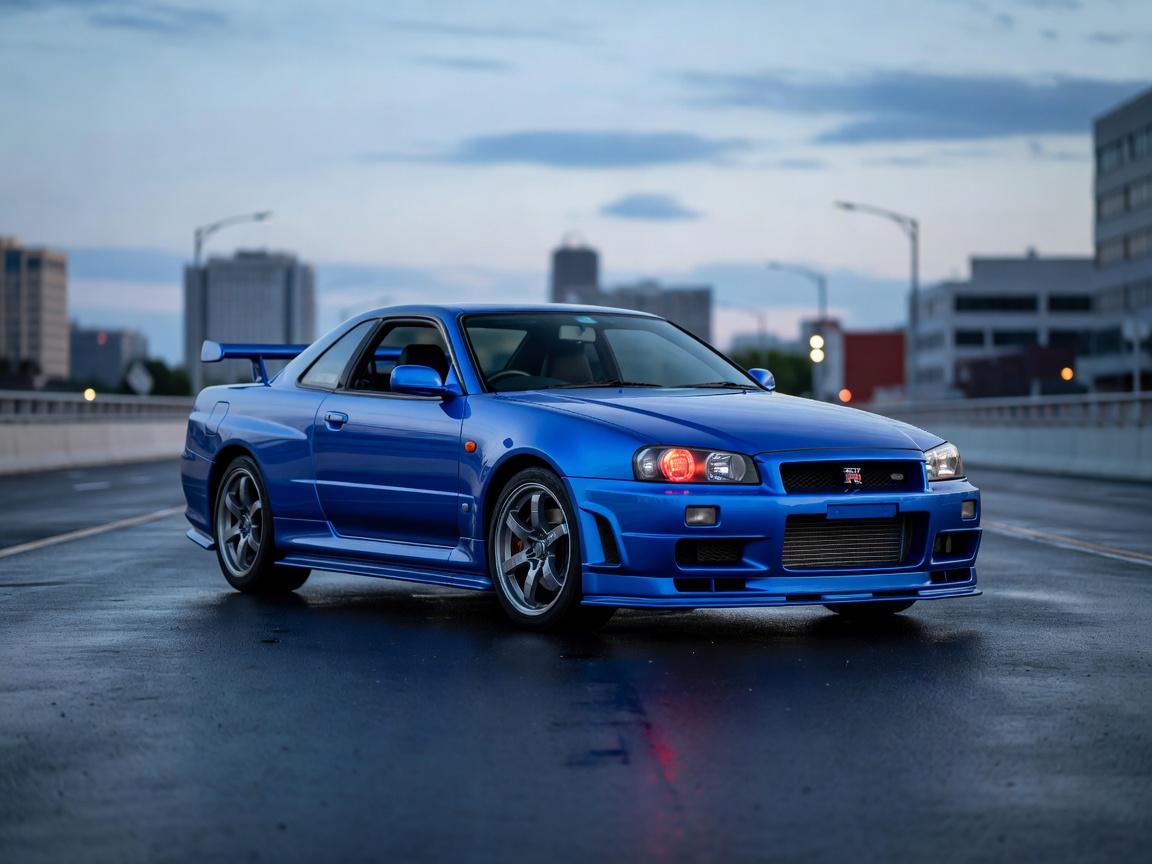 Nissan Skyline GT-R BNR34 in Bayside Blue